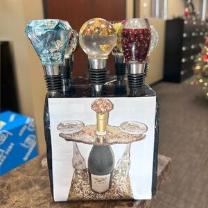Bottle stoppers - handcrafted resin wine toppers. Assorted plus gift sets